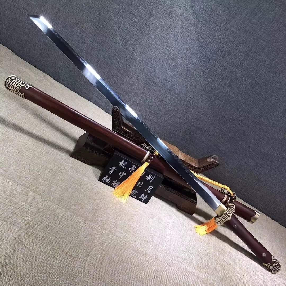 Handmade Chinese Tang Dao Sword - High Carbon Steel Blade with Brass Fittings - Full Tang Construction - Perfect for Martial Arts Training, Historical Reenactments & Collectors Display