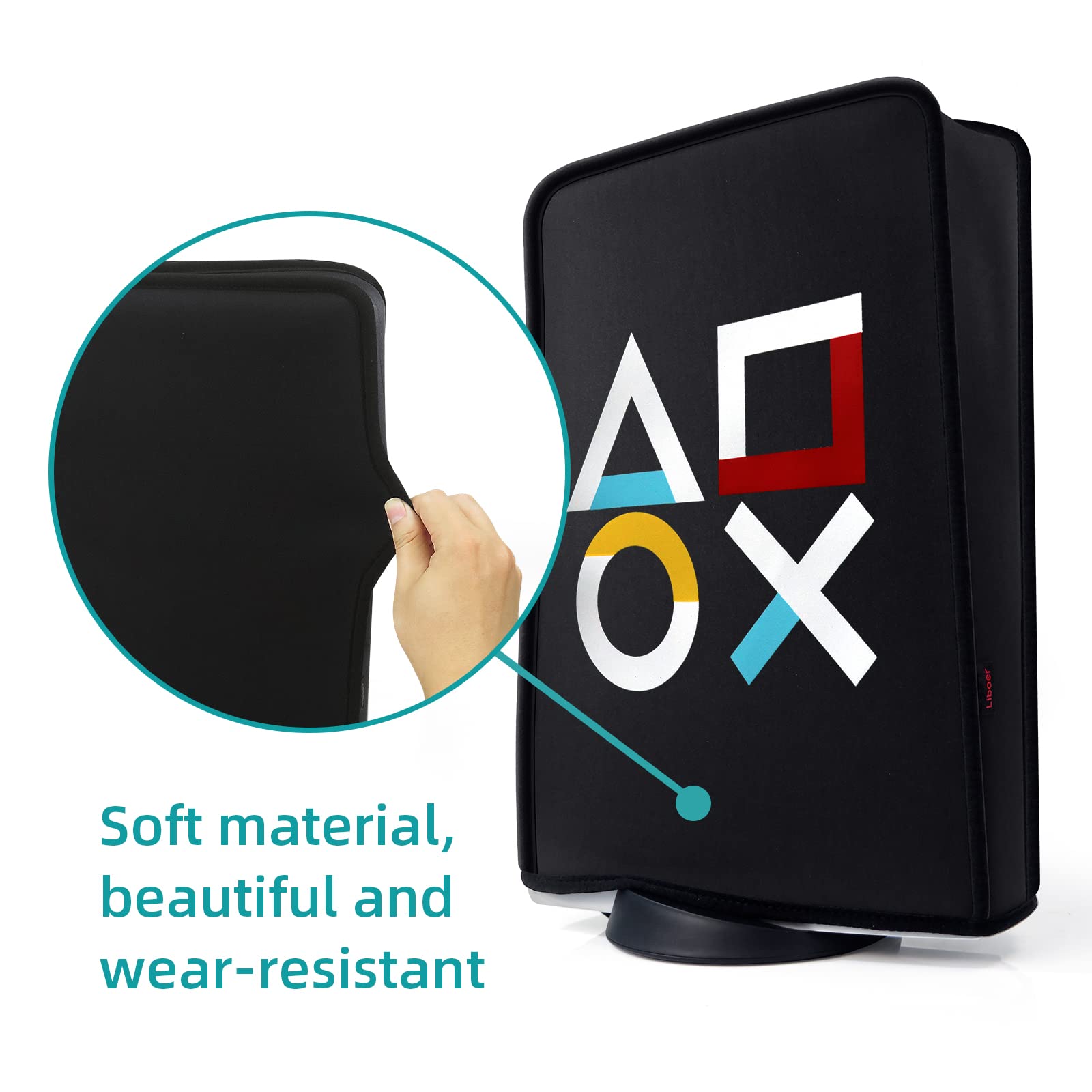 PS5 Dust Cover - Soft Lining Protective Sleeve for Playstation 5 Console (Fits Both Disc & Digital Edition) | Washable, Anti-Scratch, Dustproof | Perfect for Gaming Setup & Storage Protection