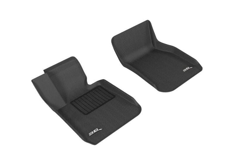 3D MAXpider Custom Fit All-Weather Floor Mats for 2012-2019 BMW 3 Series F30/F34 - Kagu 1st Row Black Car Mats | Perfect for Daily Commute, Road Trips & Winter Protection