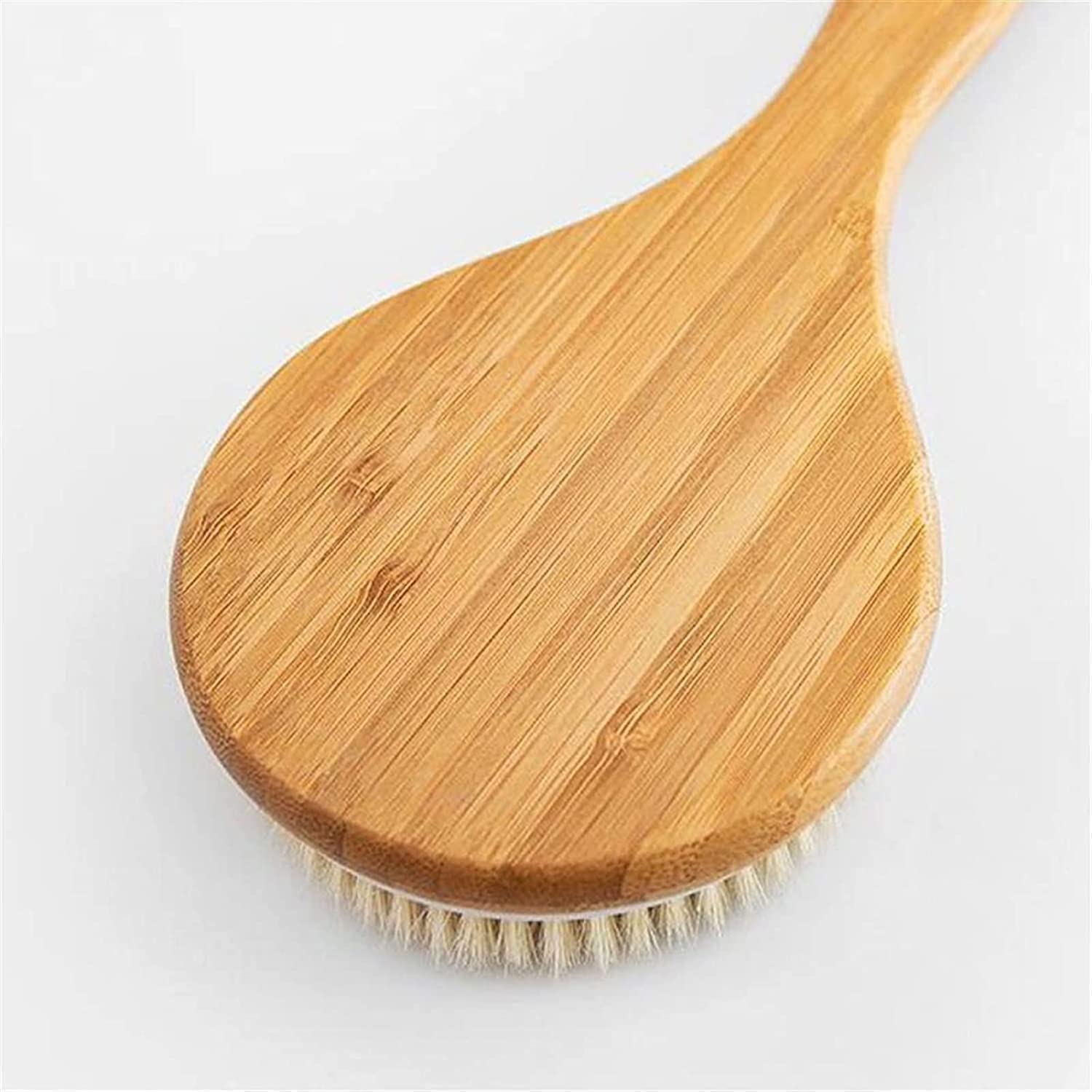 Exfoliating Shower Brush with Long Wooden Handle - Body Scrubber for Dry Brushing & Back Cleaning - Perfect for Spa, Detox & Skin Renewal at Home
