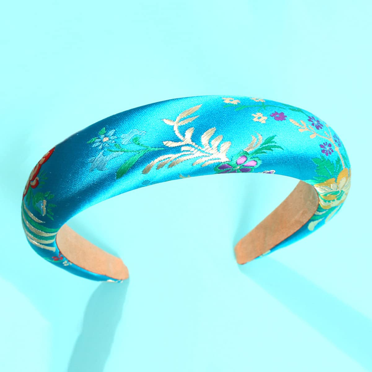 FRCOLOR 1pc Floral Embroidery Headband for Women - Elegant Wide Headband with Flower Design - Perfect for Weddings, Parties, and Everyday Fashion Accessories