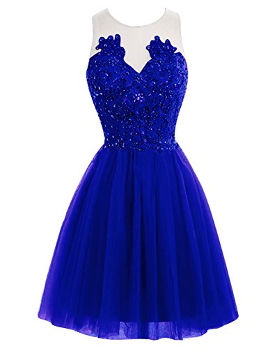 JAEDEN Short Lace Homecoming Dress - Elegant Tulle Prom Party Gown with Sheer Back, Sleeveless Cocktail Dress for Women | Perfect for Homecoming, Prom, Cocktail Parties & Special Occasions