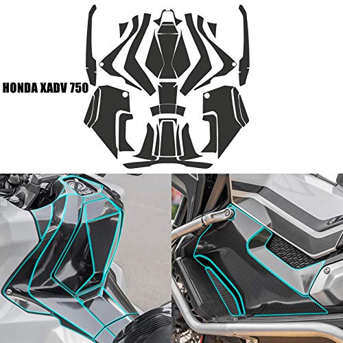 2D Carbon XADV Fairing Body Emblem Sticker Decal Kit - Full Motorcycle Decoration Set Compatible with Honda XADV 750/X-ADV 750 (2017-2023) - Enhance Your Bike's Style for Street Riding & Adventure Tours