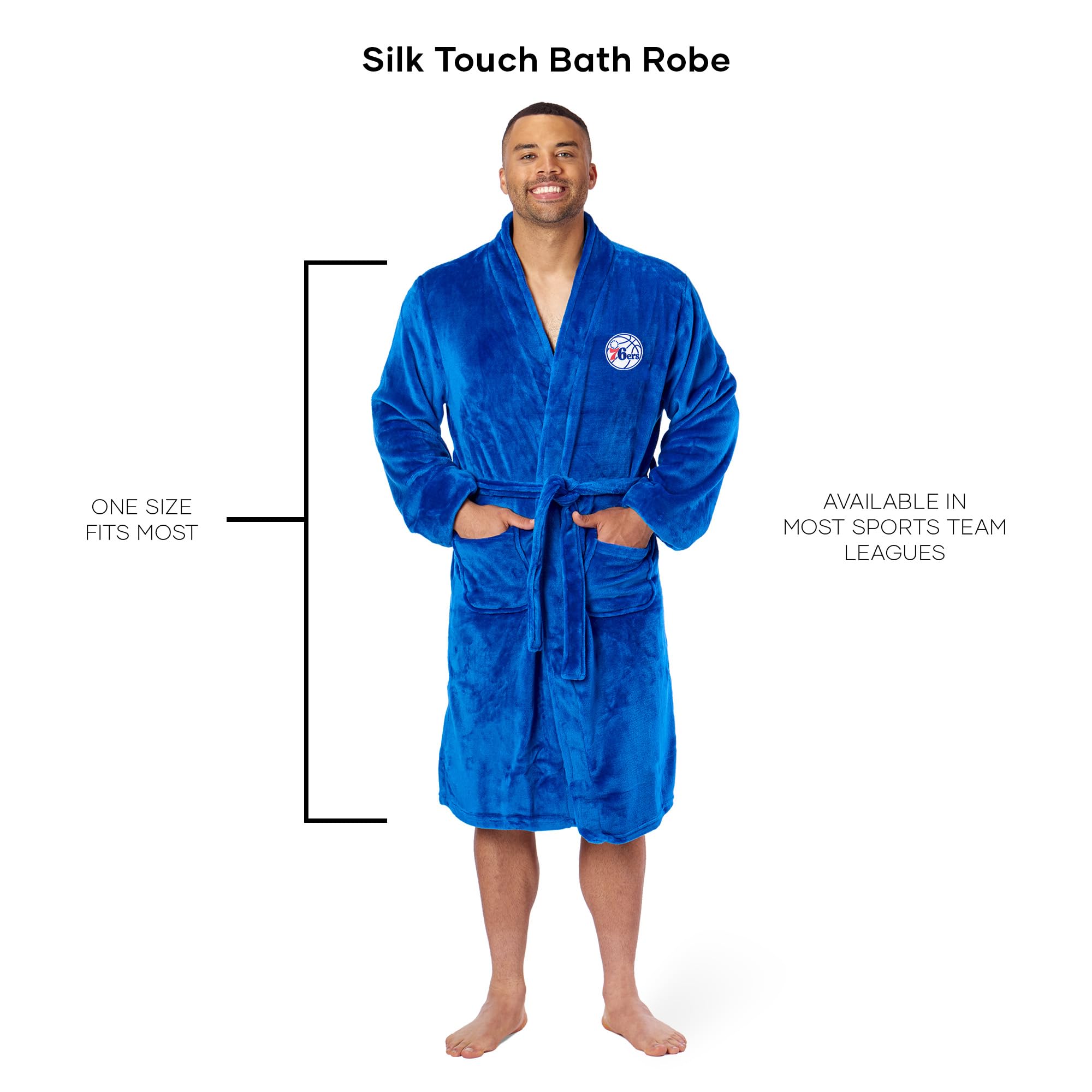 Premium NBA Silk Touch Bath Robe for Men - Soft & Luxurious Large/X-Large Size - Perfect for Spa, Lounging & Post-Shower Comfort