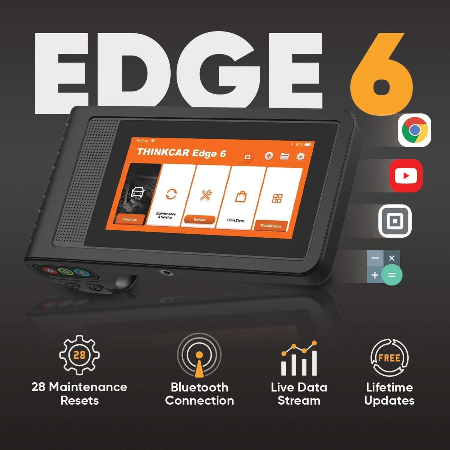 EDGE 6 OBD2 Scanner - Professional Car Diagnostic Tool for Engine Fault Code Reader & Vehicle Health Check - Perfect for Mechanics & DIY Auto Repairs at Home or Garage