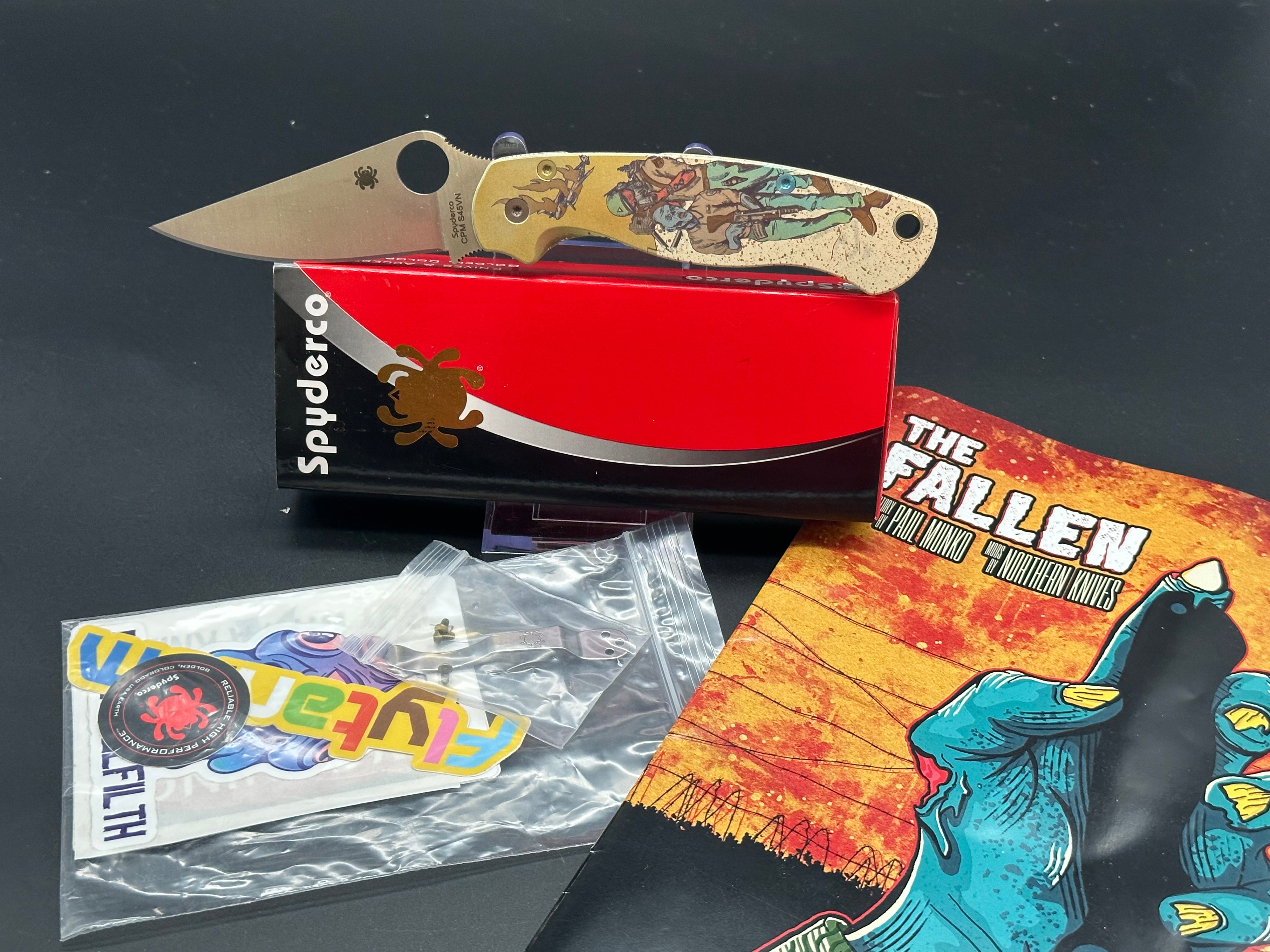 Spyderco Paramilitary 2 Folding Knife - Cerakote Blade & Custom Anodized Scales - EDC Tactical Knife for Outdoor Camping, Hiking, Survival Gear