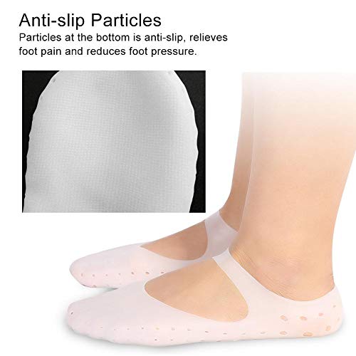 1 Pair Silicone Moisturizing Socks for Dry Cracked Feet - Anti-Slip Gel Foot Care Protector for Overnight Hydration & Healing - Perfect for Pedicures, Spa Treatments & Home Foot Care