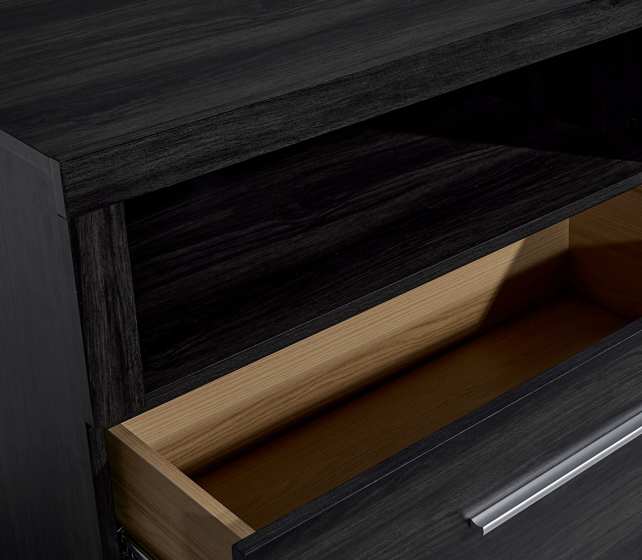 Bronte 58 Inch TV Stand with Storage - Modern Charcoal Grey Entertainment Center for Living Room, Bedroom & Home Theater