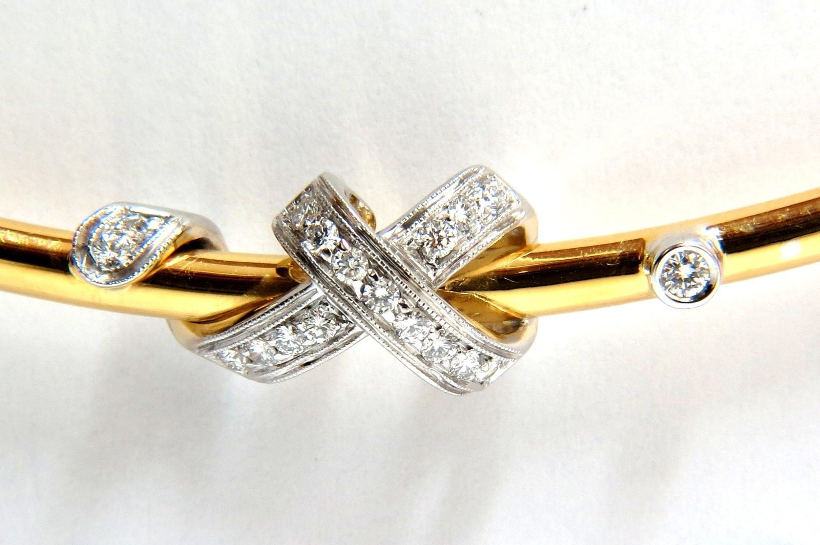 36CT Natural Diamonds 3D X Wrap Tubular Hinge Link Necklace in 18KT Gold - Elegant Jewelry for Weddings, Parties & Special Occasions