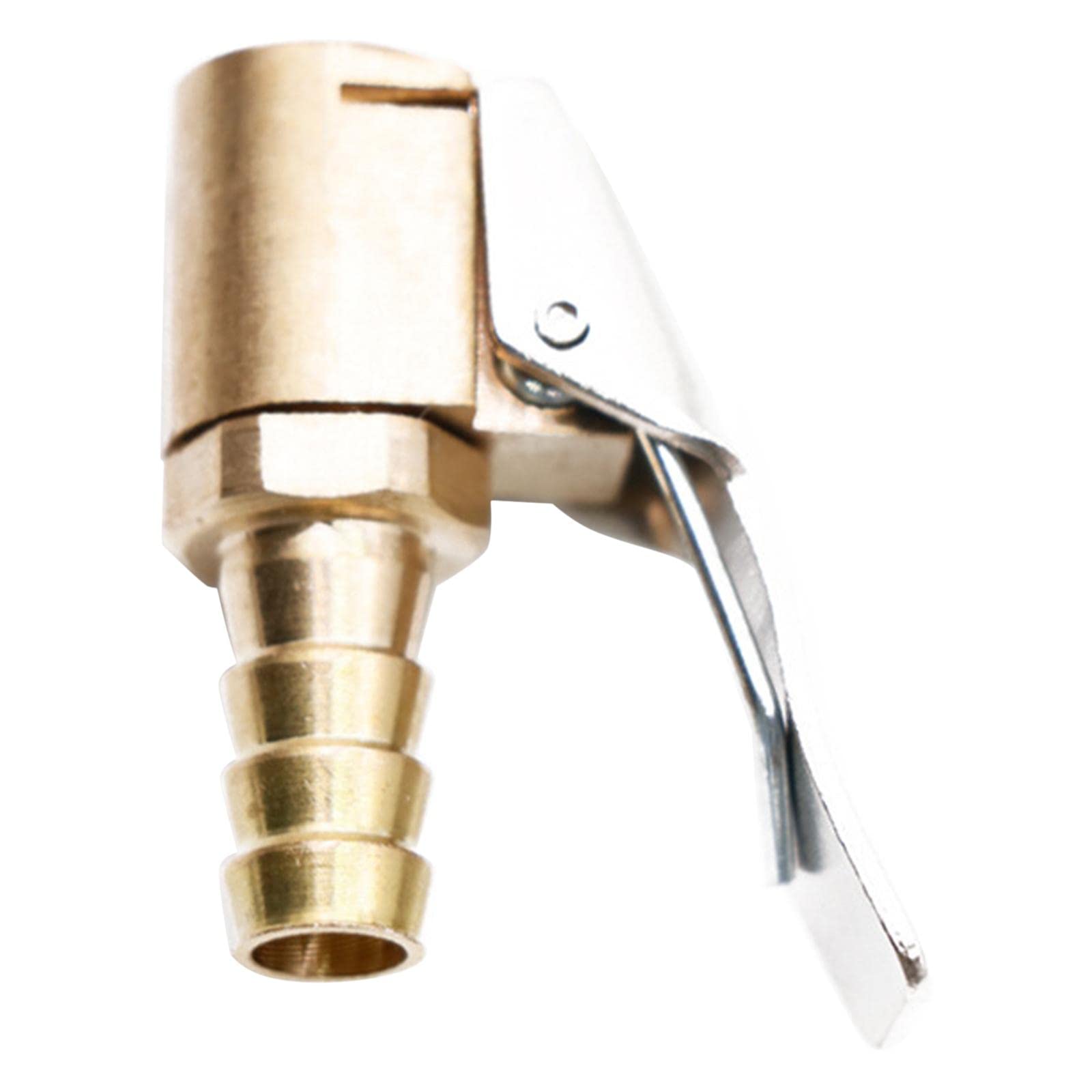 MagiDeal Universal Tire Air Chuck with Clip - 8mm Pagoda Clip-Type Air Pump Nozzle Adapter for Car, Truck & Bike Tires (Gold) - Perfect for Roadside Emergencies & Garage Use