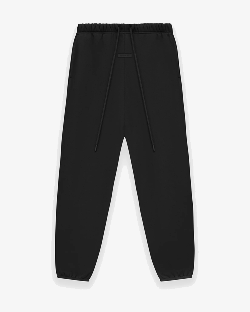 FOG ESSENTIALS FW24 Jet Black Sweatpants for Men - Comfortable Joggers with Elastic Waistband - Perfect for Gym, Lounge & Streetwear Fashion