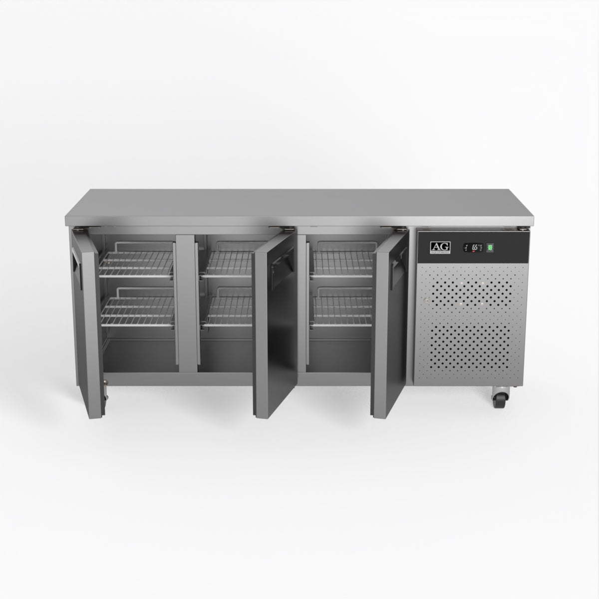 Commercial Refrigerator - 3 Door Under Counter Fridge 600mm Depth for Restaurants, Bars & Catering Businesses