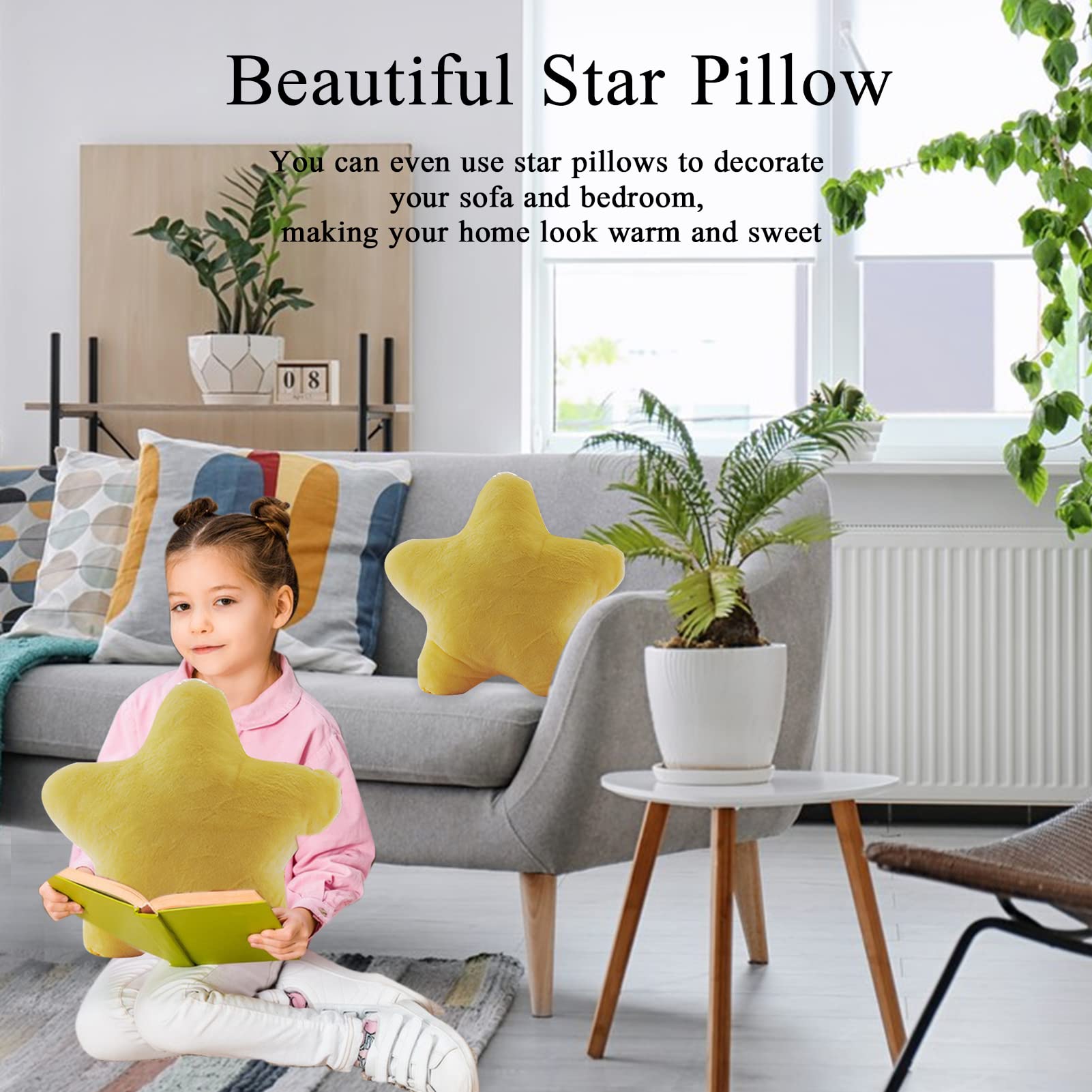**Soft Star Shaped Plush Throw Pillow - 15.7