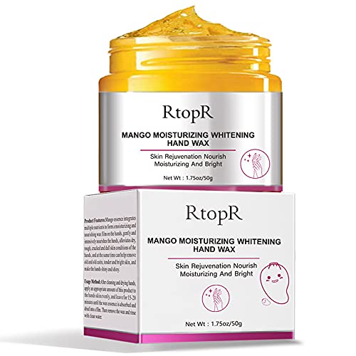 RtopR Mango Hand Mask & Wax - Whitening, Moisturizing, Repairing, Exfoliating Cream for Calluses & Anti-Aging | Perfect for Spa Nights, Dry Skin Care & At-Home Hand Treatments