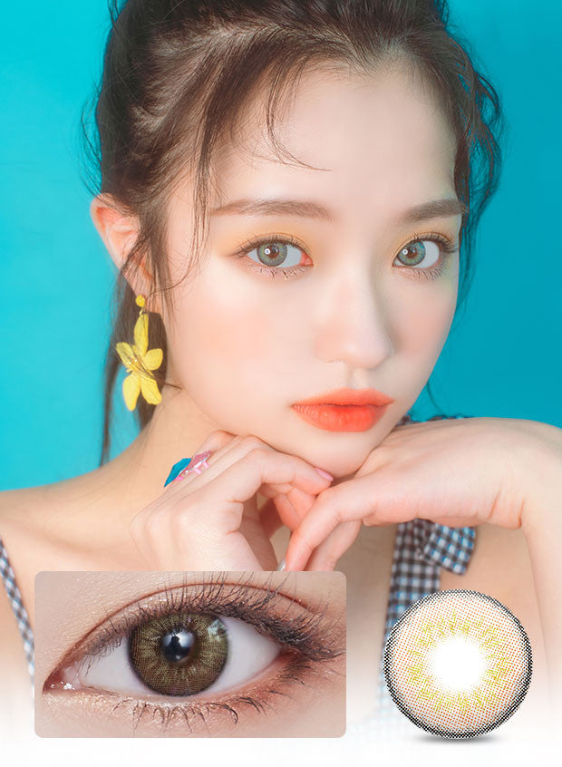 Very Tok Sunset Brown Contact Lenses (2pcs) - Buy 1 Get 1 Free - Natural Eye Color Enhancer for Daily Wear & Cosplay