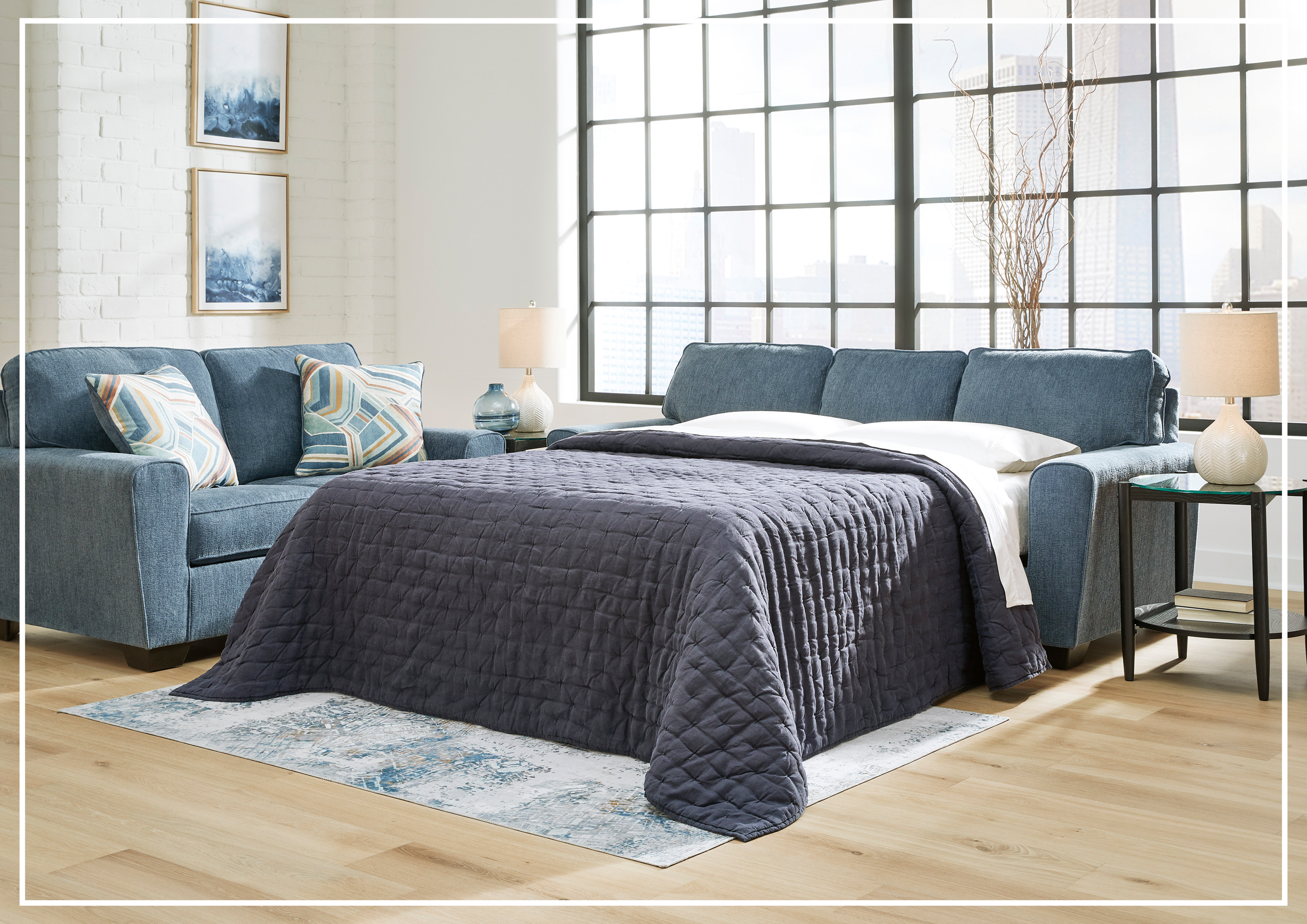Gio Italia Claire 3-Seater Fabric Queen Sleeper Sofa Bed - Convertible Comfort for Small Spaces & Guest Rooms | Perfect for Apartments, Living Rooms & Home Offices