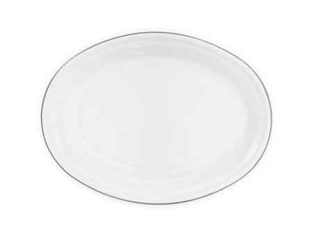 Vintage Style 18-Inch Oval Enamelware Platter with Grey Rim - Perfect for Serving, Entertaining, and Rustic Home Decor