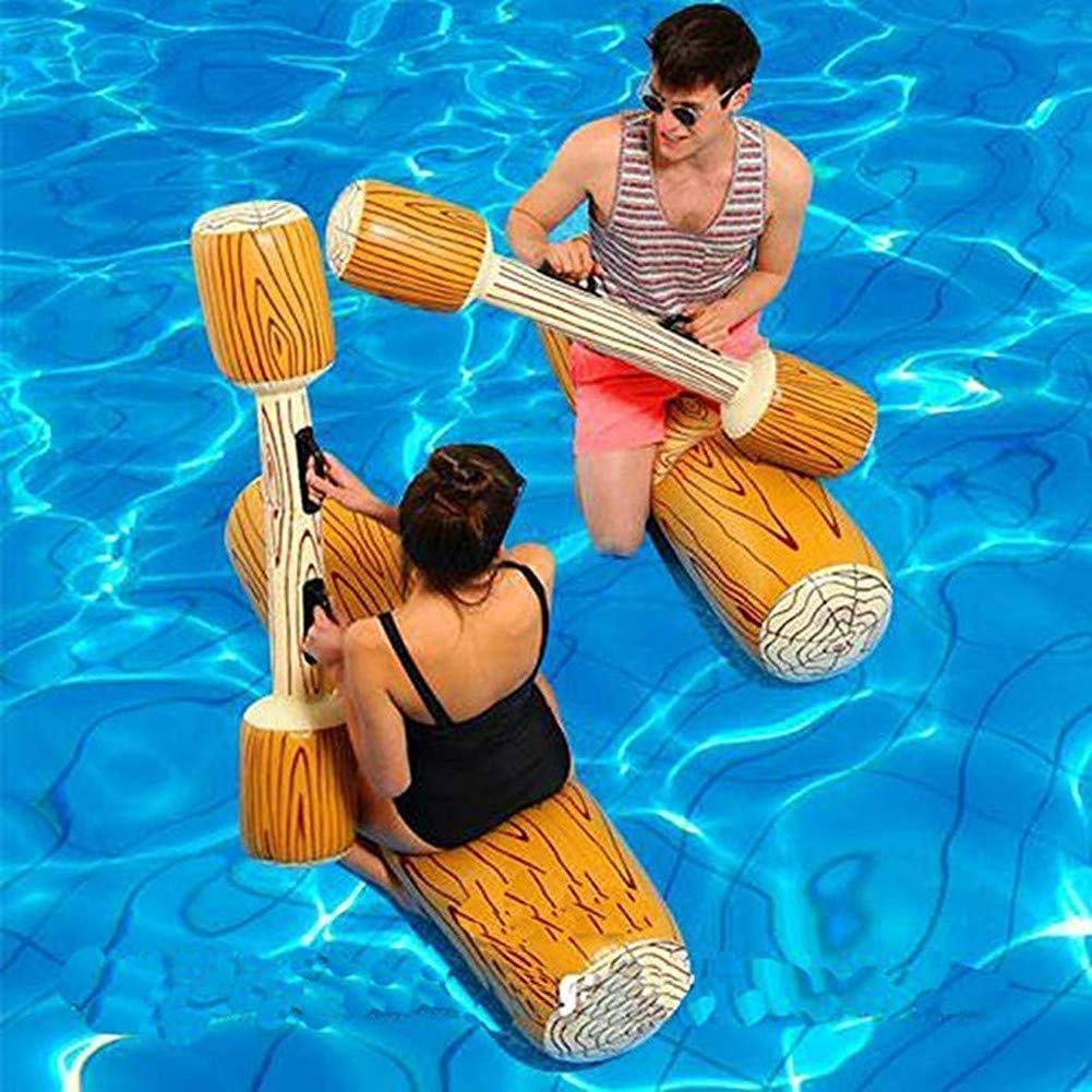 Optimized Hilif 2-Pack Inflatable Floating Battle Logs for Pool Parties, Water Sports & Summer Fun – Perfect for Adults & Kids, Beach Games, Lake Relaxation & Backyard Pool Floats