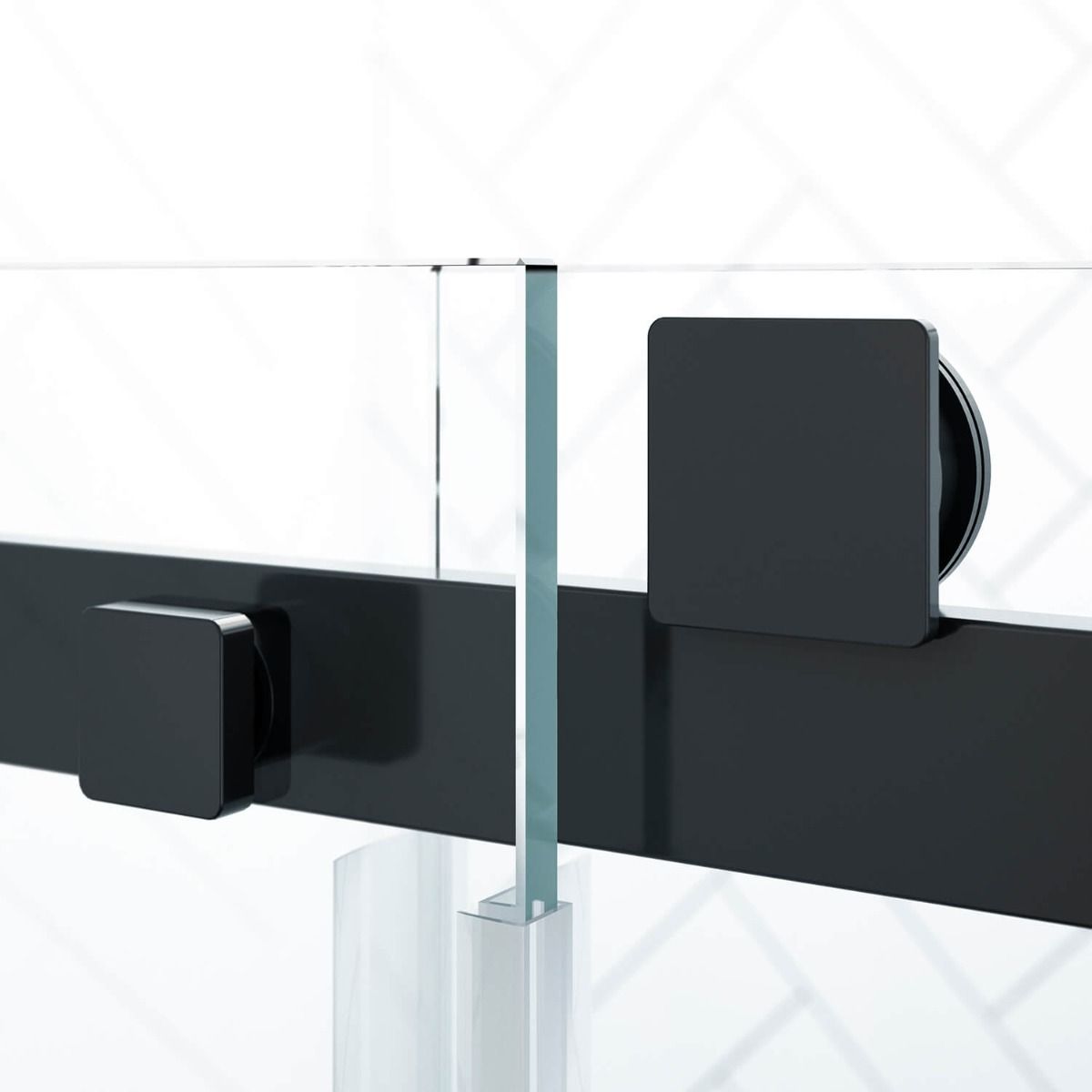 KONCEPT EVO Matt Black Sliding Shower Door 60