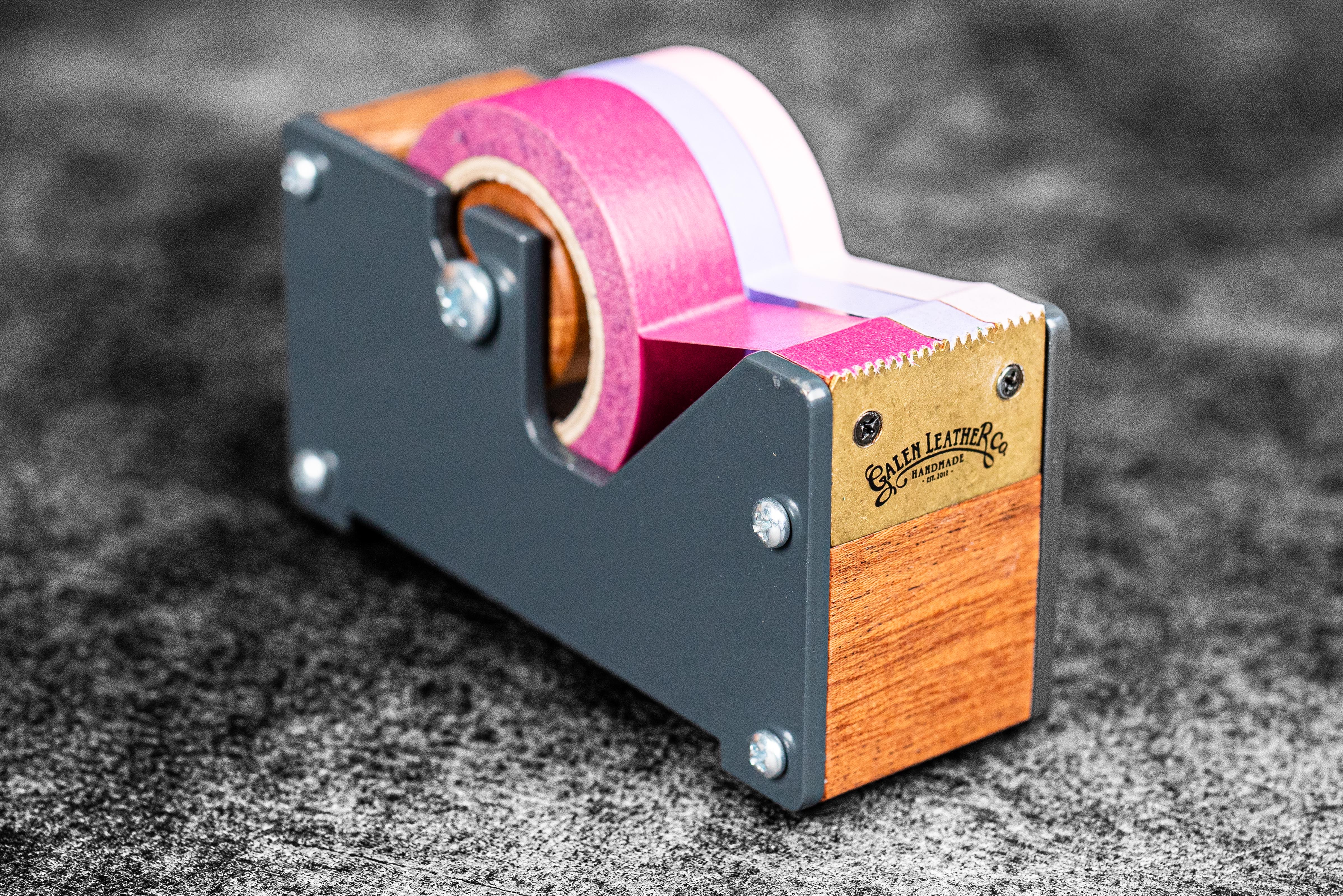 Premium Wooden Washi Tape Dispenser - Mahogany Finish Compact Size for Scrapbooking, Journaling & DIY Craft Projects