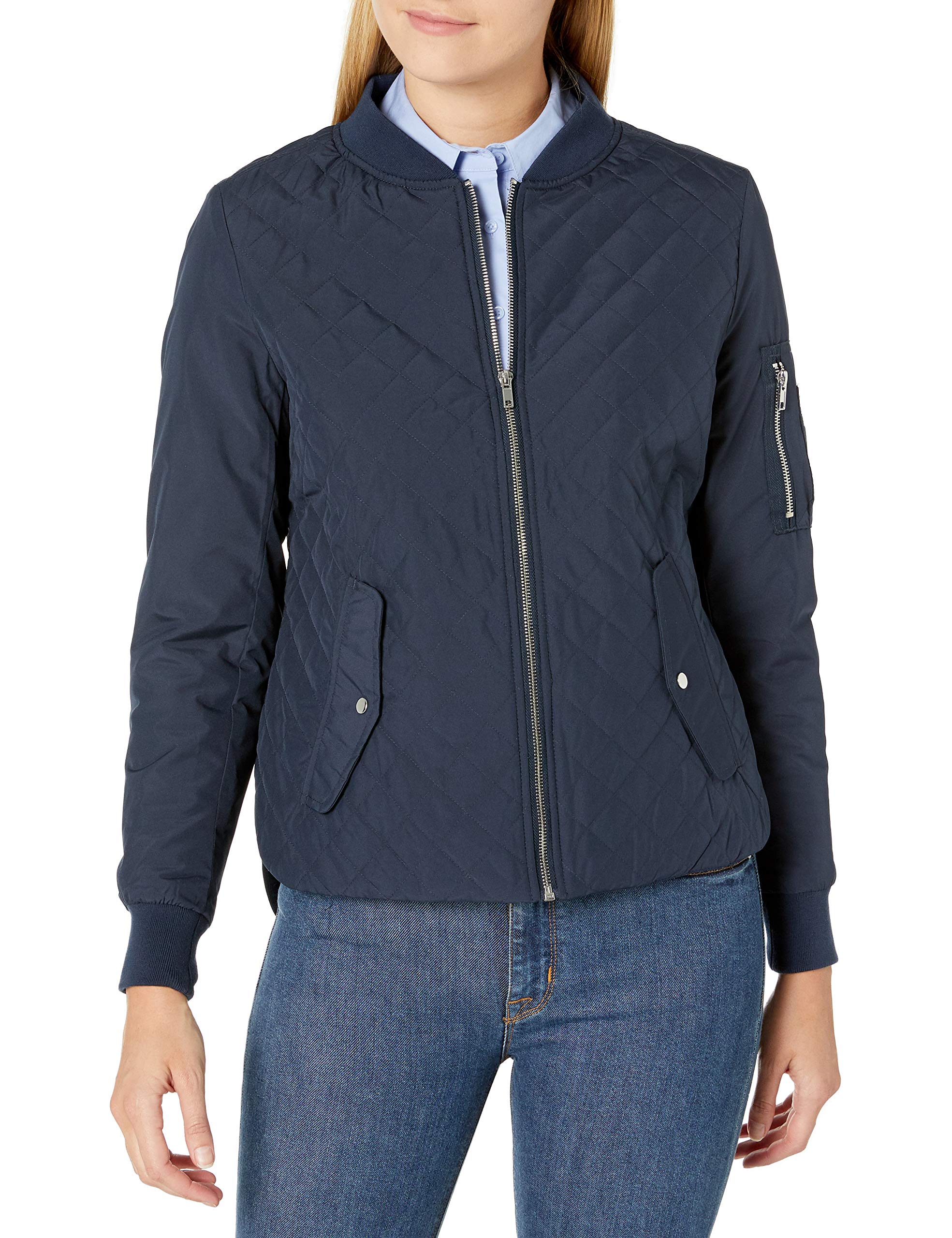 Charles River Apparel Women's Quilted Boston Flight Jacket - Waterproof Winter Coat with Hood for Outdoor Activities, Travel & Commuting