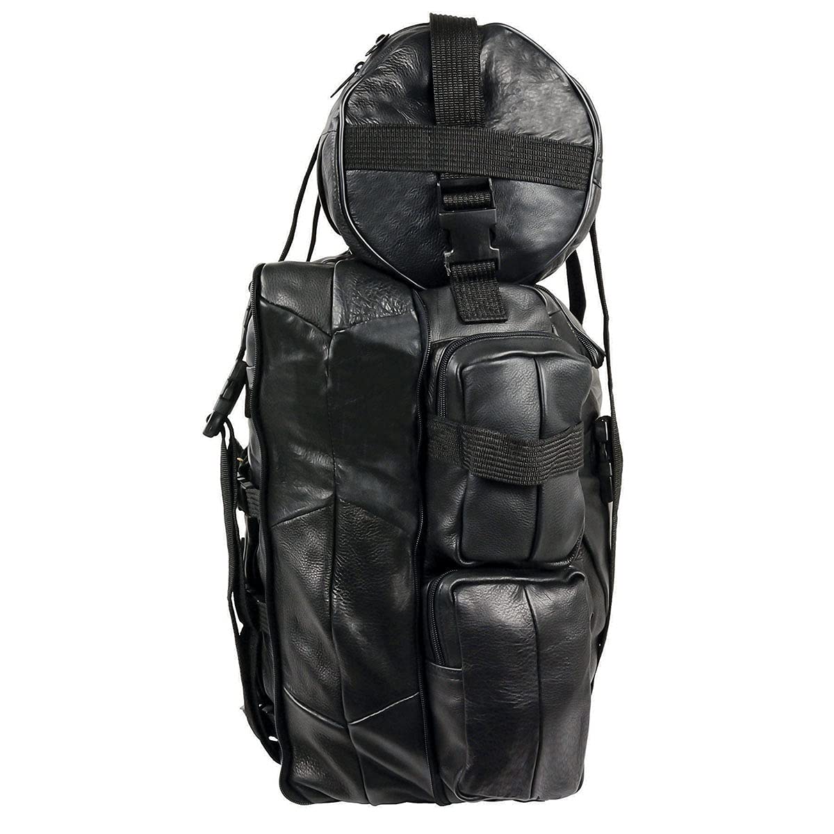 Milwaukee Leather SH537 Large Black Motorcycle Sissy Bar Pack - Premium Leather Storage Bag for Bikes, Cruisers & Touring | Perfect for Long Rides, Road Trips & Gear Organization