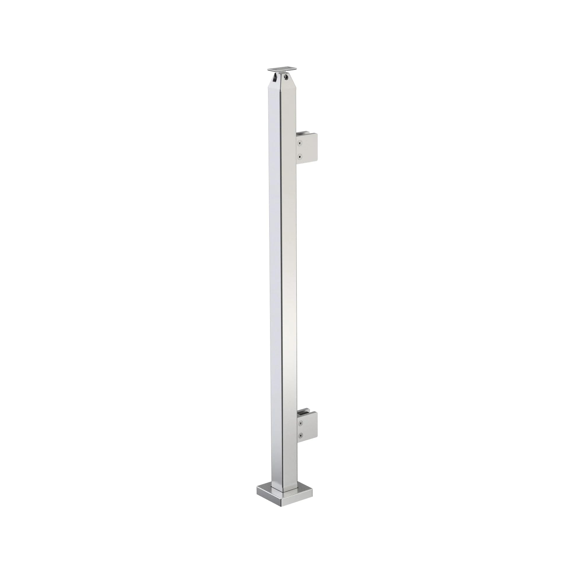Stainless Steel 316 Glass Railing Post - Heavy Duty Square Surface Handrail for 3/8