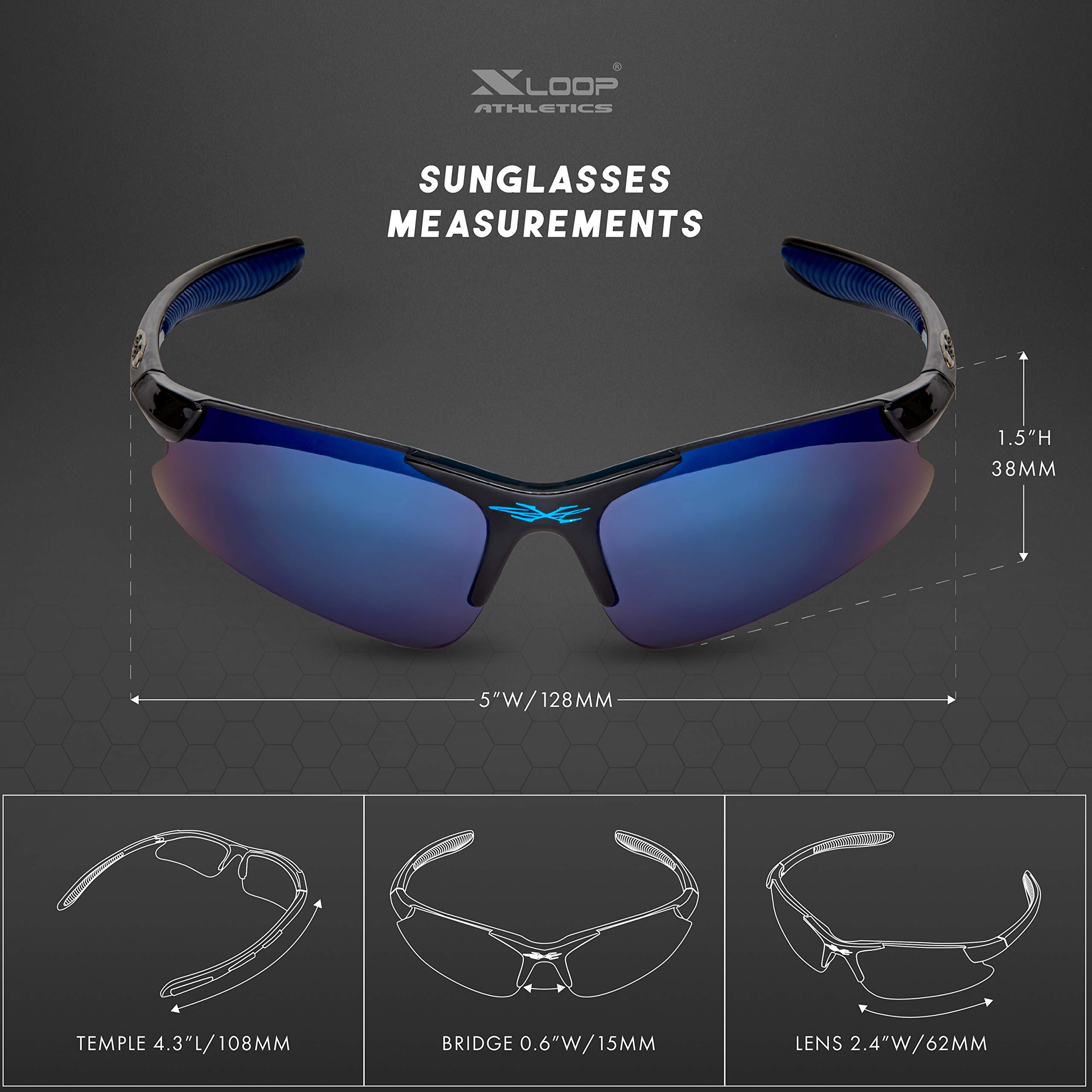X LOOP Kids Sports Sunglasses for Boys & Girls Age 3-10 - UV400 Protection Baseball Cycling Softball Glasses - Perfect for Outdoor Play, Beach & Summer Activities