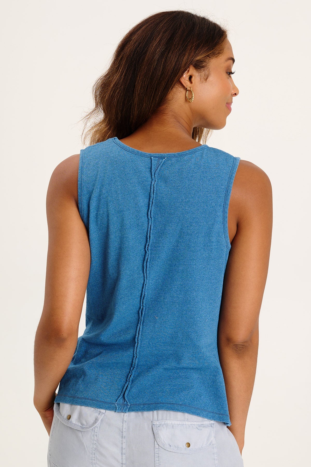Pasha Tank Indigo - Premium Cotton Casual T-Shirt for Men | Comfortable & Stylish Everyday Wear | Perfect for Gym, Lounge & Outings