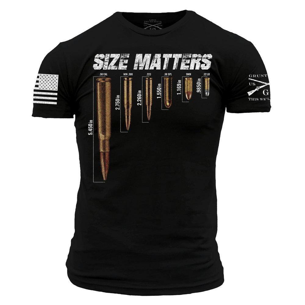 Size Matters T-Shirt for Men & Women - Comfortable Black Cotton Tee - Perfect for Casual Wear, Gym, and Everyday Outfits