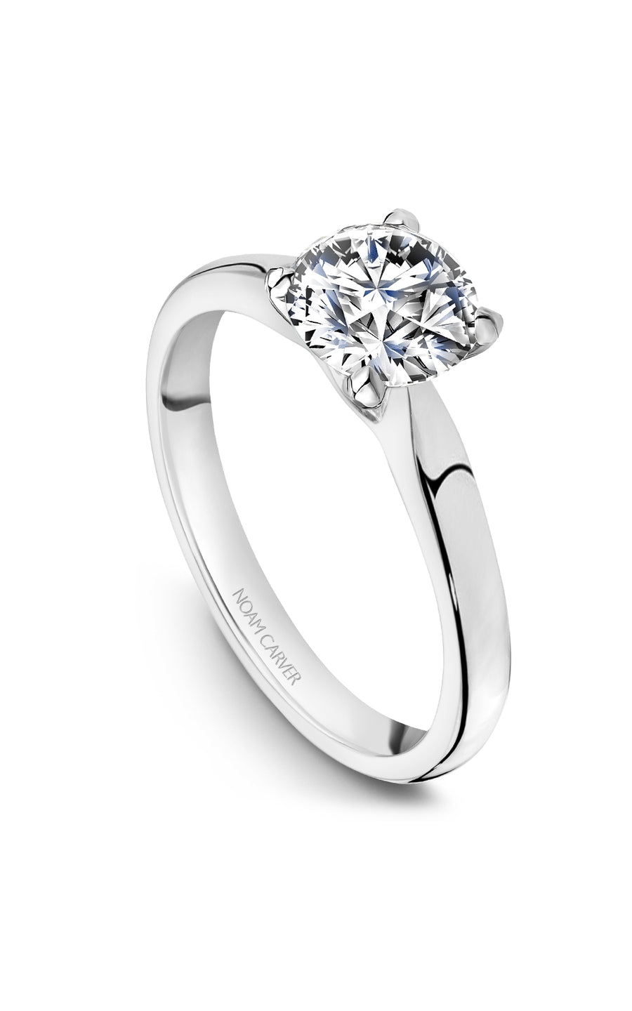 Noam Carver 14K White Gold Bridal Engagement Ring B518 01A - Elegant Diamond Wedding Ring for Women, Perfect for Proposals, Anniversaries & Special Occasions
