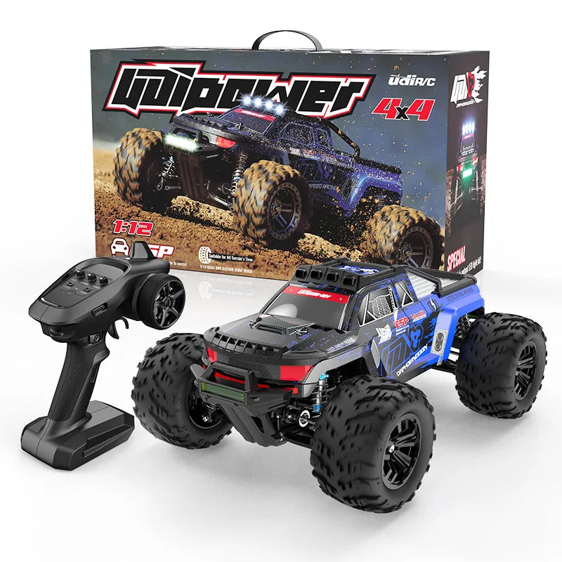 UDIRC UD1201/1202 PRO V3 1/12 Scale 2.4GHz 4WD High Speed RC Monster Truck - 70KM/H Remote Control Off-Road Desert Racer for Adults & Kids - Perfect for Backyard Racing, Off-Road Adventures & RC Car Competitions