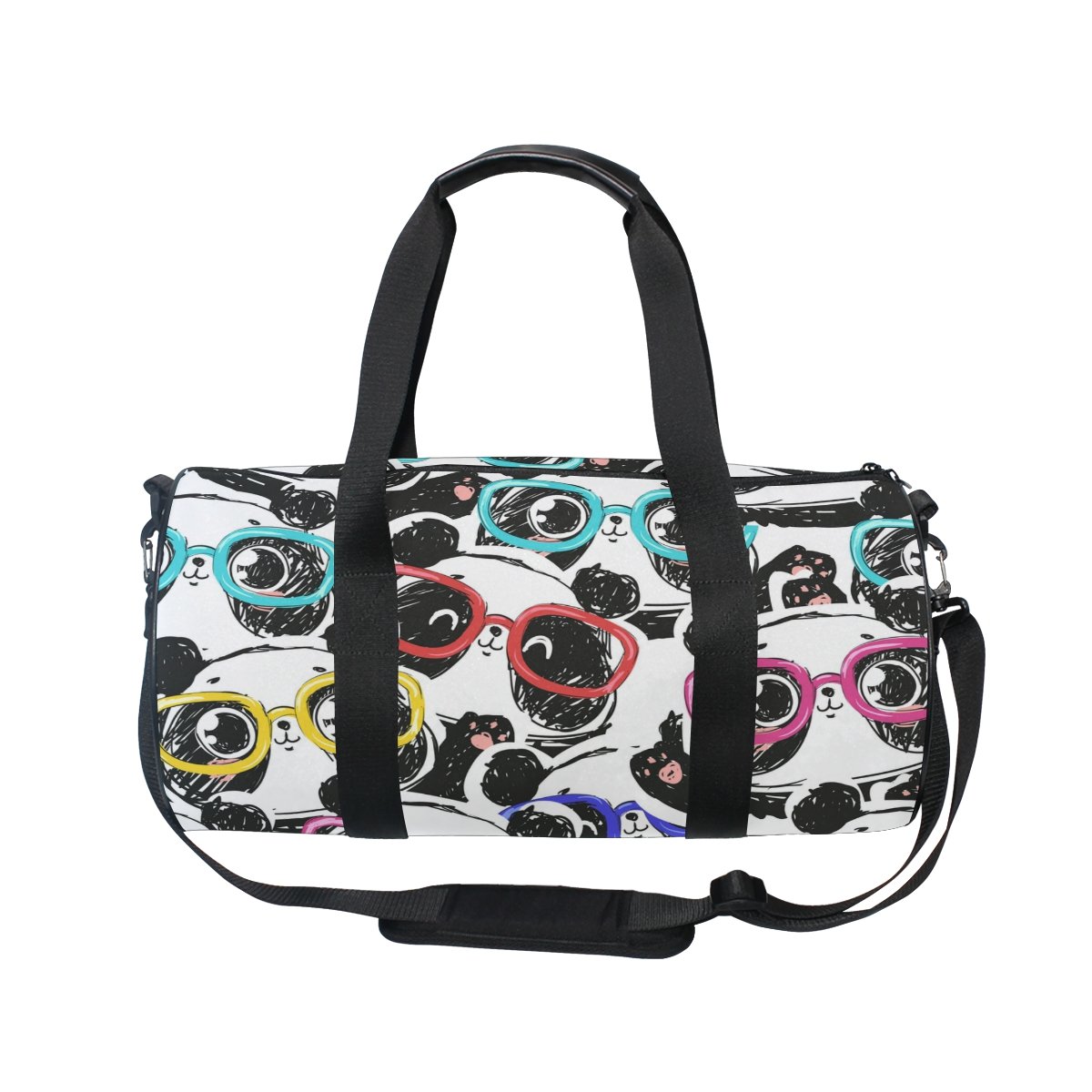 Hand Drawn Cute Panda Duffel Bag - Travel, Gym & Sports Duffle Bag for Women | Perfect for Workouts, Weekend Getaways & Yoga Classes