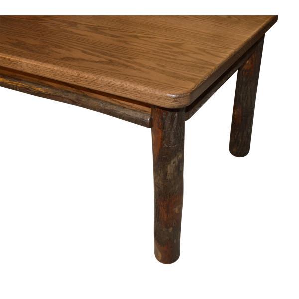 Solid Hickory Wood Coffee Table - Rustic Farmhouse Style Living Room Furniture for Home Decor & Relaxation