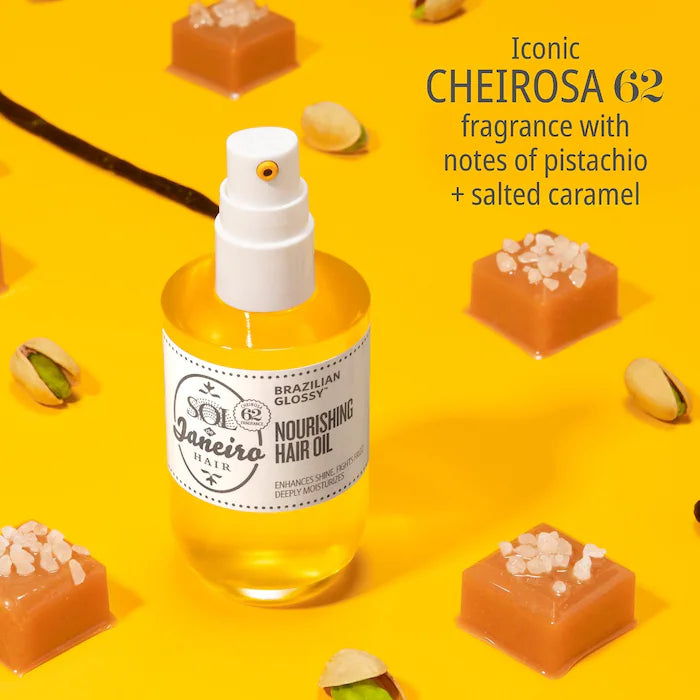 Brazilian Glossy™ Nourishing Anti-Frizz Hair Oil by Sol de Janeiro – Smooth, Shine & Hydration for All Hair Types – Perfect for Daily Use, Styling & Heat Protection