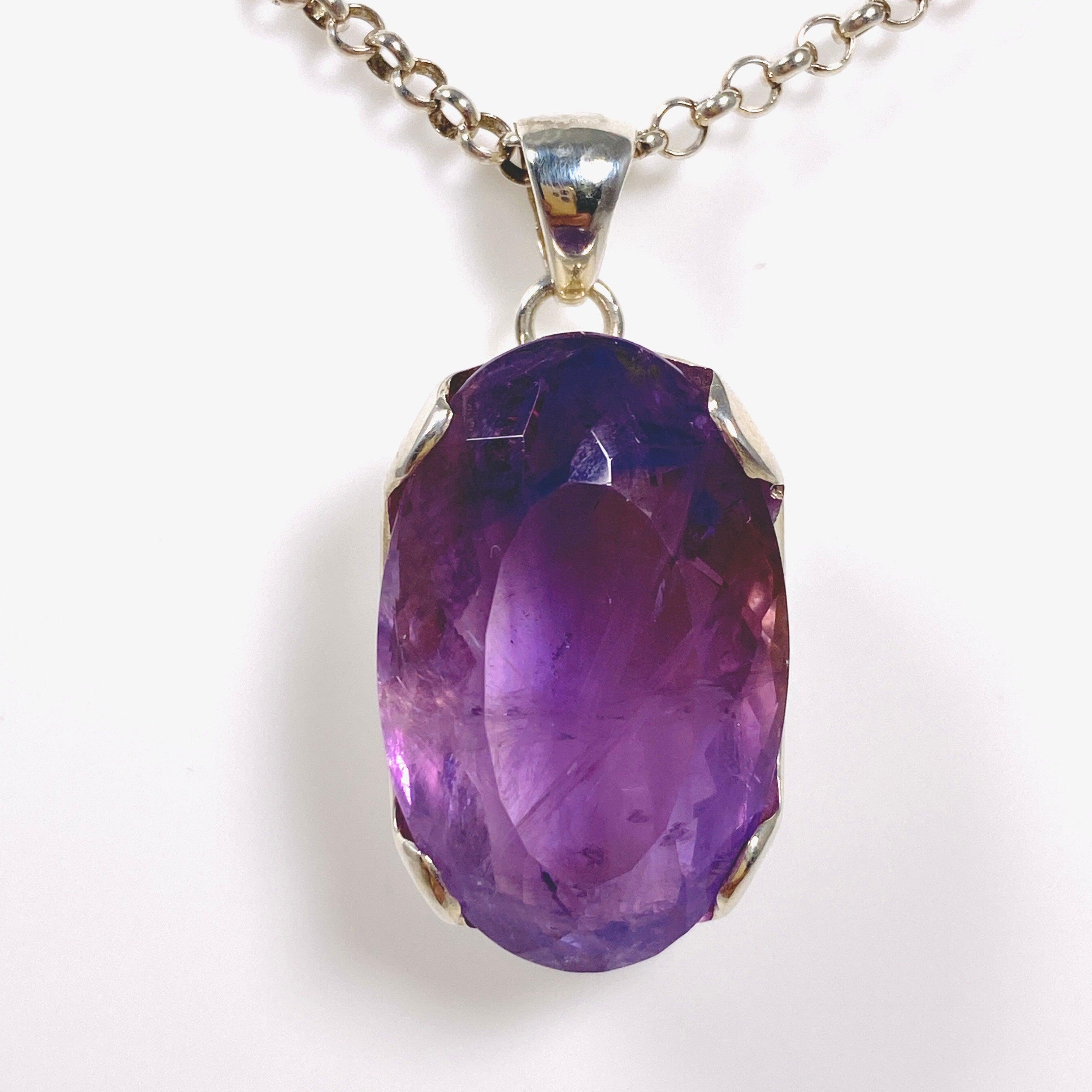 Natural Ametrine Oval Faceted Pendant Necklace KPGJ3380 - Elegant Jewelry for Women, Gift for Her, Perfect for Parties & Special Occasions
