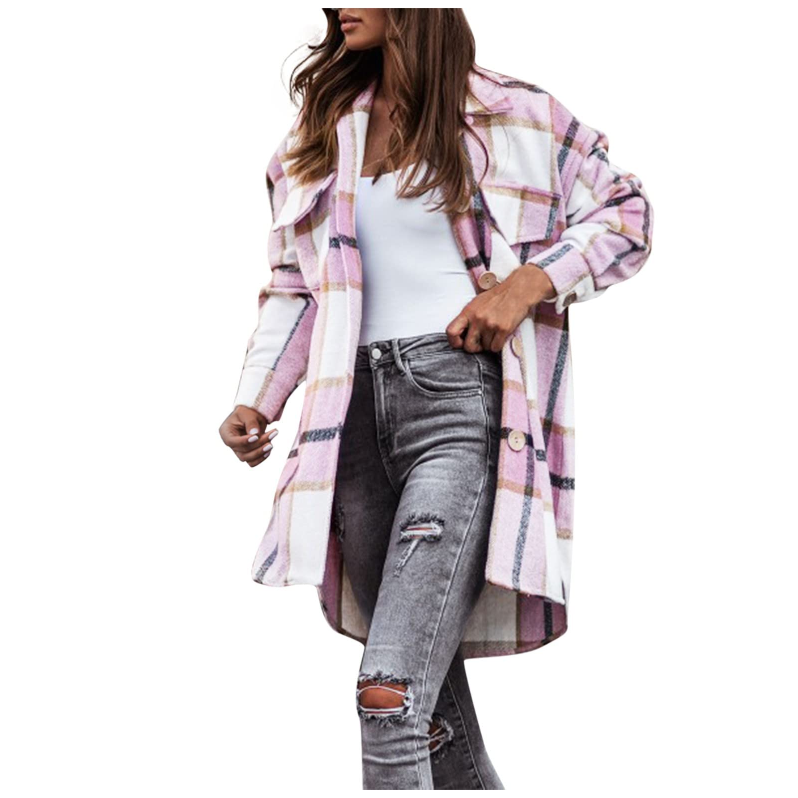 Women's Plaid Flannel Shirt - Long Sleeve Button Down Casual Cotton Top | Perfect for Fall Outfits, Layering & Outdoor Activities