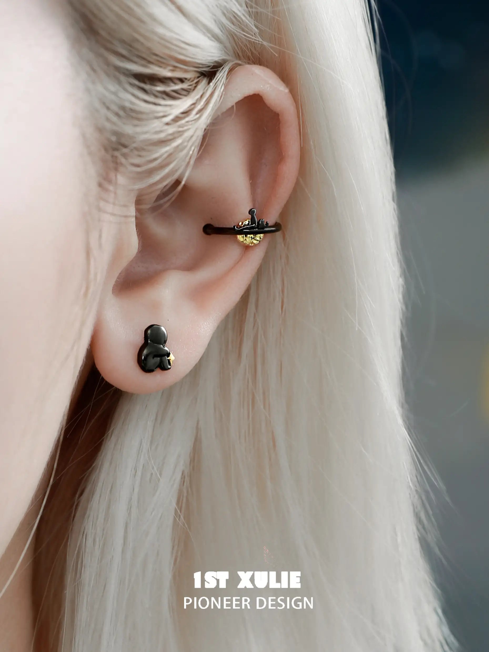 18K Gold Plated Cat Gaze Earrings for Women - Hypoallergenic Elegant Stud Ear Clips for Sensitive Ears | Perfect for Date Night, Office Wear & Gift Giving