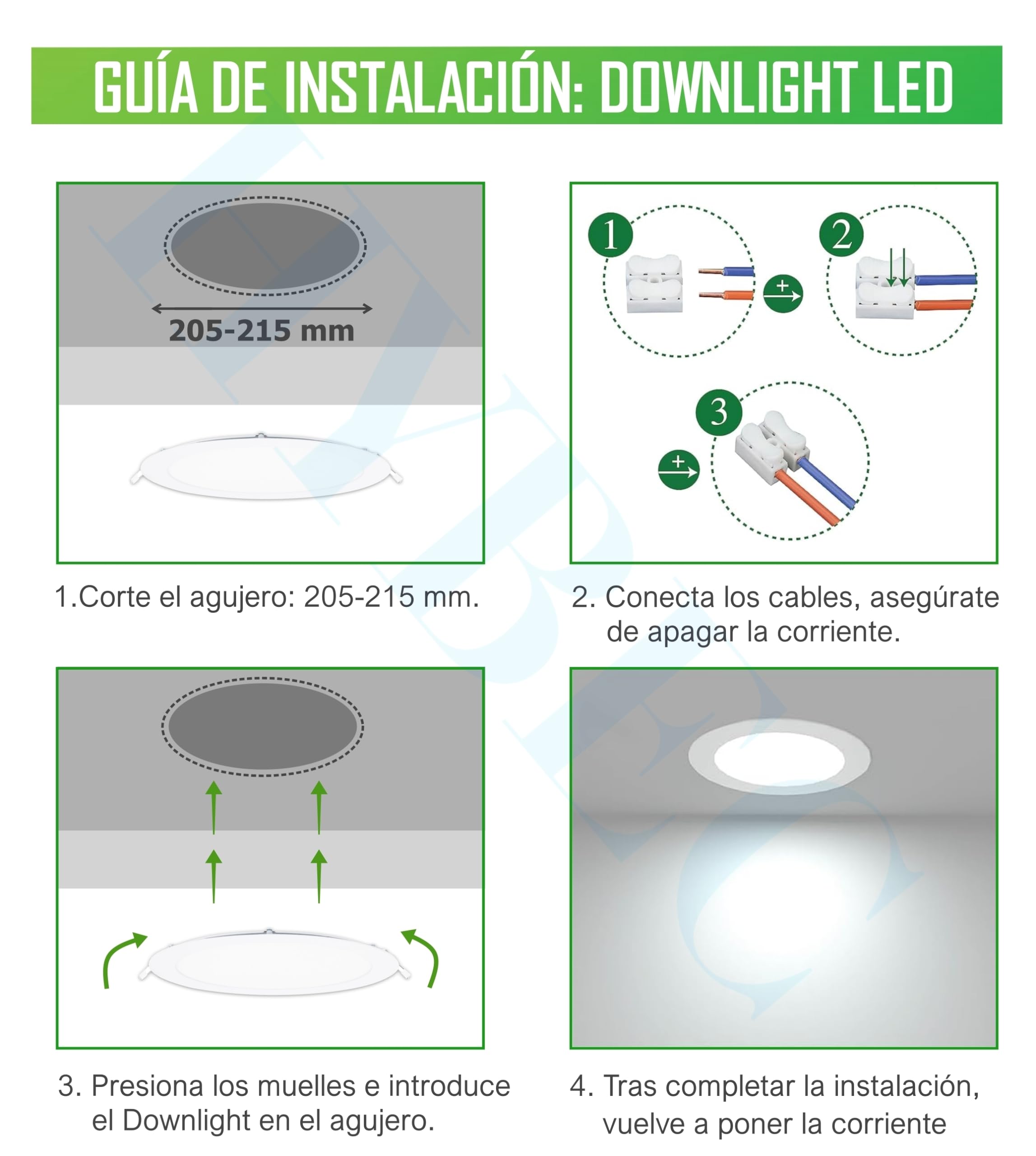 CLAR HYBEC - 10 Pack 20W 6000K LED Recessed Downlights, 220mm Ultra-Thin Ceiling Lights, Dimmable Interior Spotlights for Home & Office - Perfect for Living Rooms, Kitchens, and Commercial Spaces