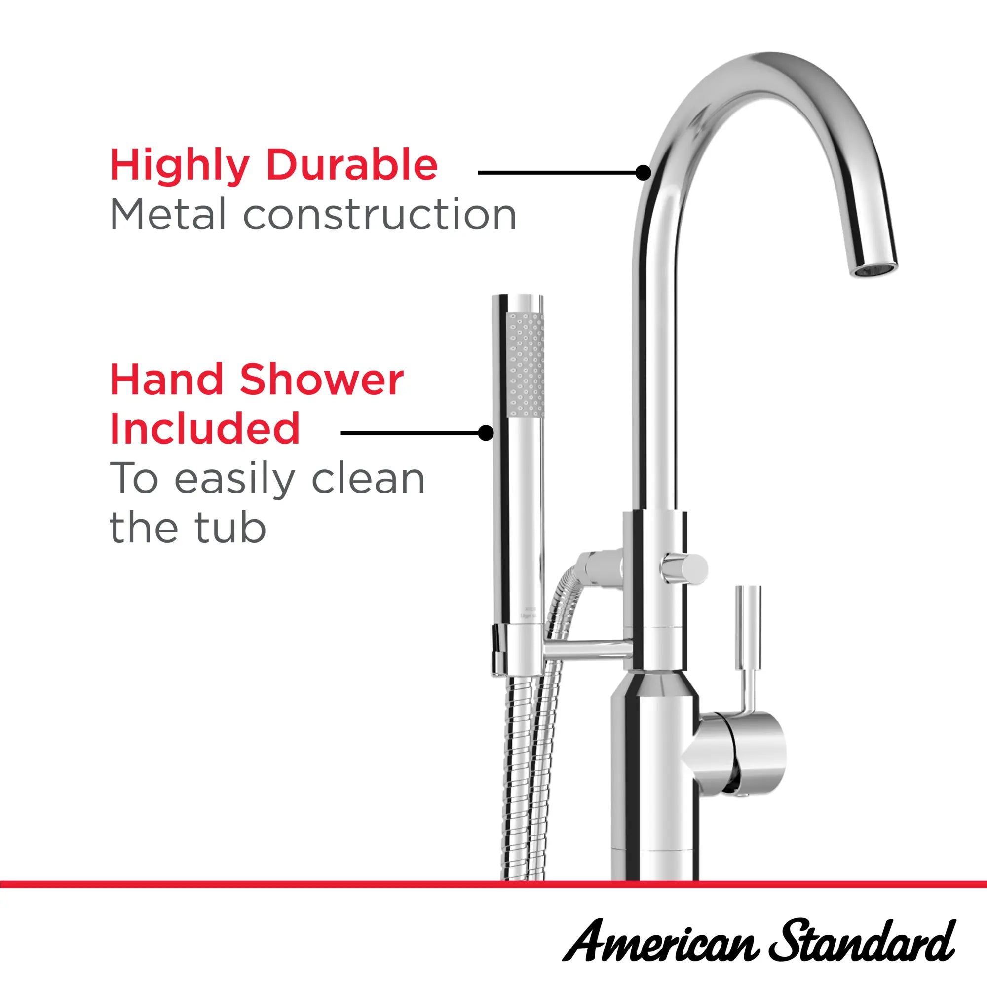 Colony PRO Freestanding Bathtub Faucet with Lever Handle - Modern Bathroom Fixture for Spa-Like Relaxation at Home