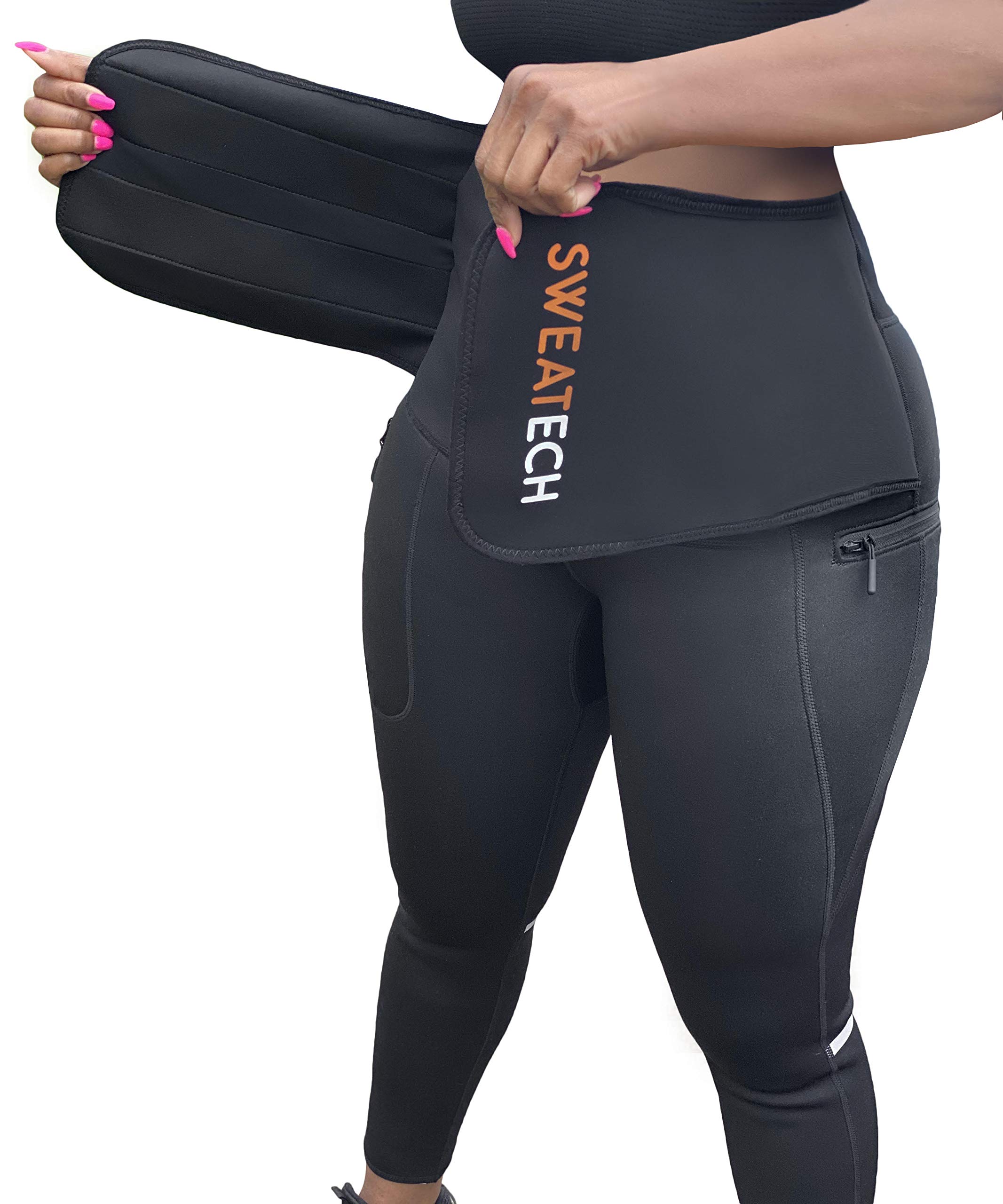 Waist Trainer Sauna Leggings for Women - High Compression Workout Pants with Pockets for Weight Loss, Tummy Control & Sweat - Perfect for Gym, Running & Yoga