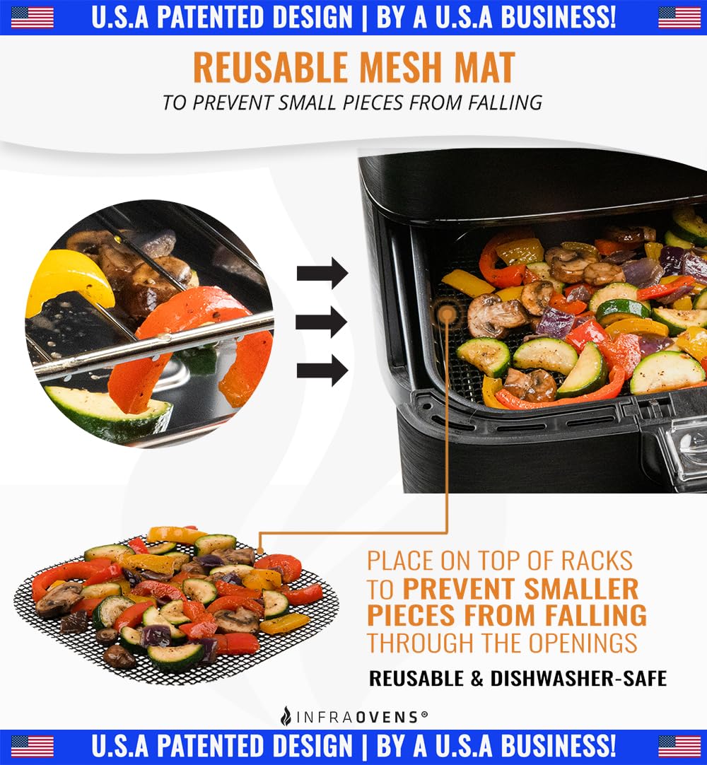 3-Pack Reusable Air Fryer Liners with Silicone Mat | Heat-Resistant Parchment Paper Replacement for Ninja, Chefman, Instant Pot, Ultrean & More | Perfect for Healthy Cooking, Crispy Snacks & Easy Cleanup