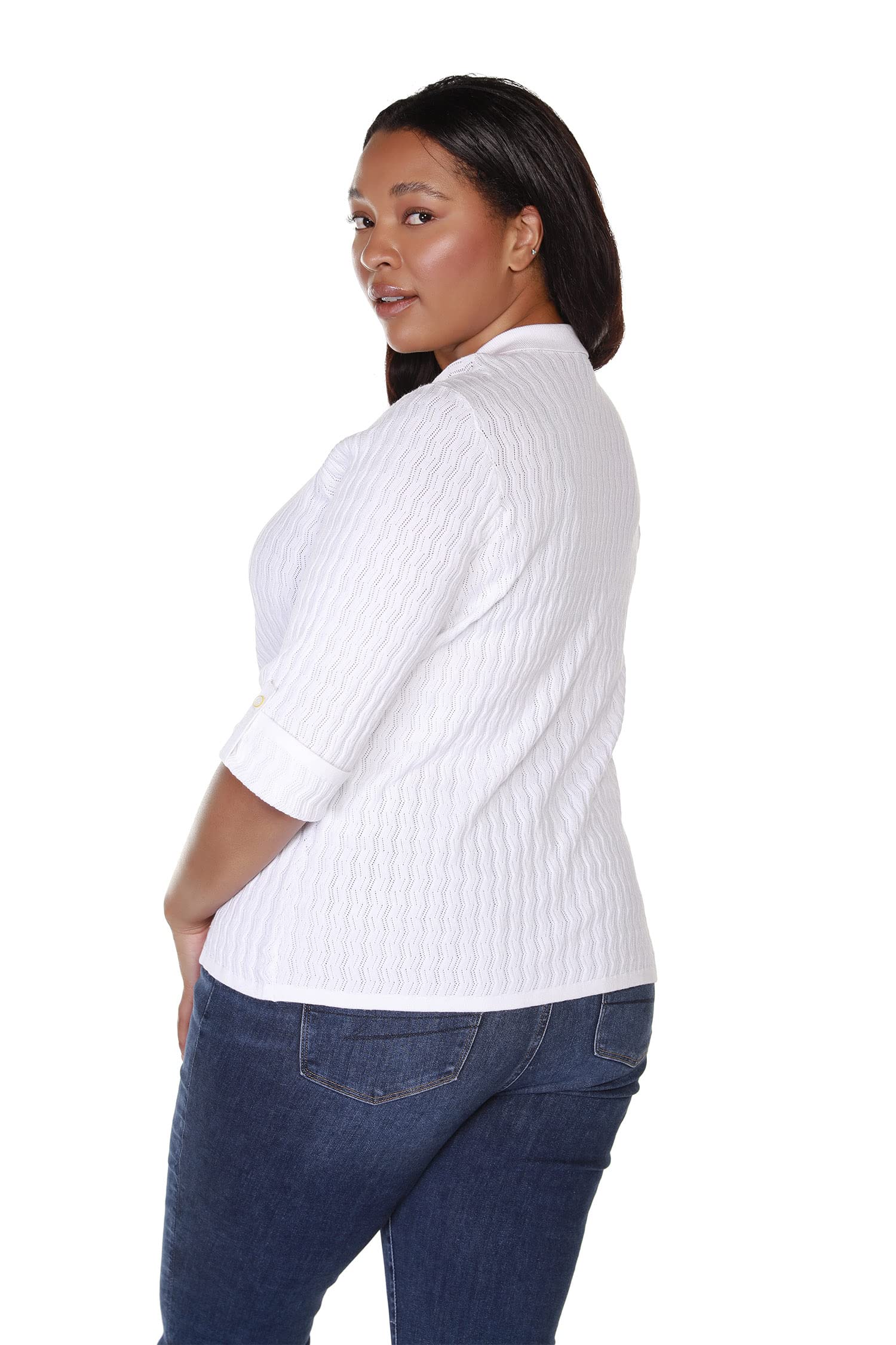 Plus Size Lightweight Button Down Tops for Women - Stylish Cardigan Sweaters for Casual & Office Wear - Comfortable Blouse for Everyday Fashion