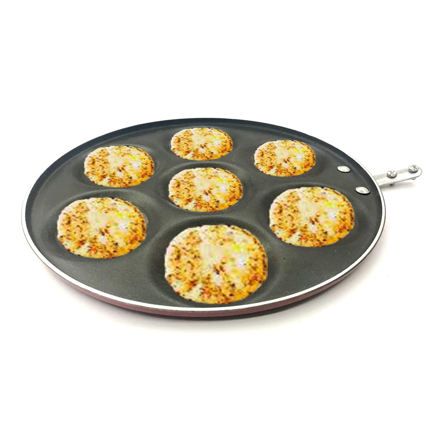 Nonstick Mini Pancake Maker - 7 Cavity Silver Dollar Pan for Blini, Uttapam & Crepes (275mm) | Perfect for Breakfast, Brunch & Party Snacks