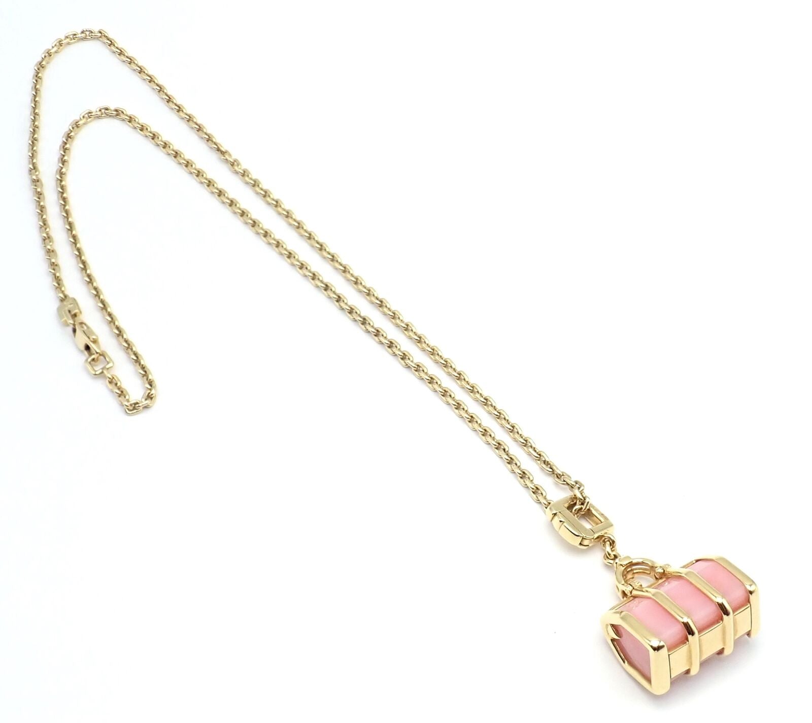 Authentic Louis Vuitton 18k Yellow Gold Quartz Purse Bag Pendant Chain Necklace - Luxury Gift for Women, Perfect for Parties & Special Occasions