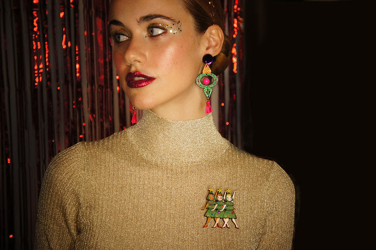Laliblue Christmas Dance Brooch - Elegant Festive Pin for Holiday Parties, Gifts & Dance Performances