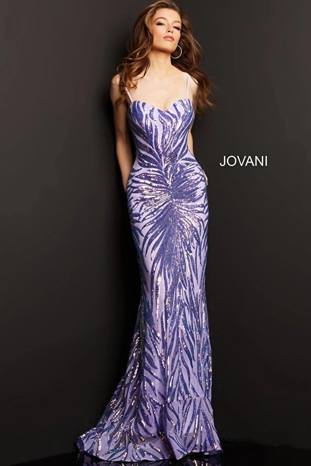 Jovani 08481 Elegant Prom Dress for Women - Long Sleeve Beaded Evening Gown for Homecoming, Ball, and Formal Events