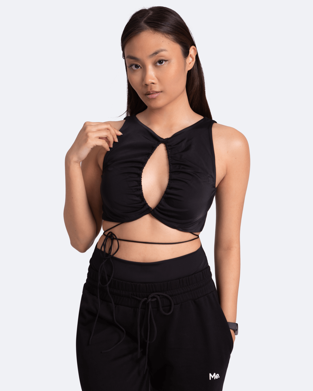 Sexy Front Tie Support Top - Comfortable & Stylish Women's Workout Shirt for Yoga, Gym & Running