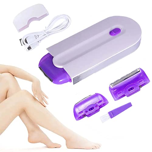 2022 New Silky Smooth Hair Eraser - Painless Facial & Body Hair Remover with Light Technology for Women & Men | Portable & Reusable for Travel, Home, Gym & Spa (White)