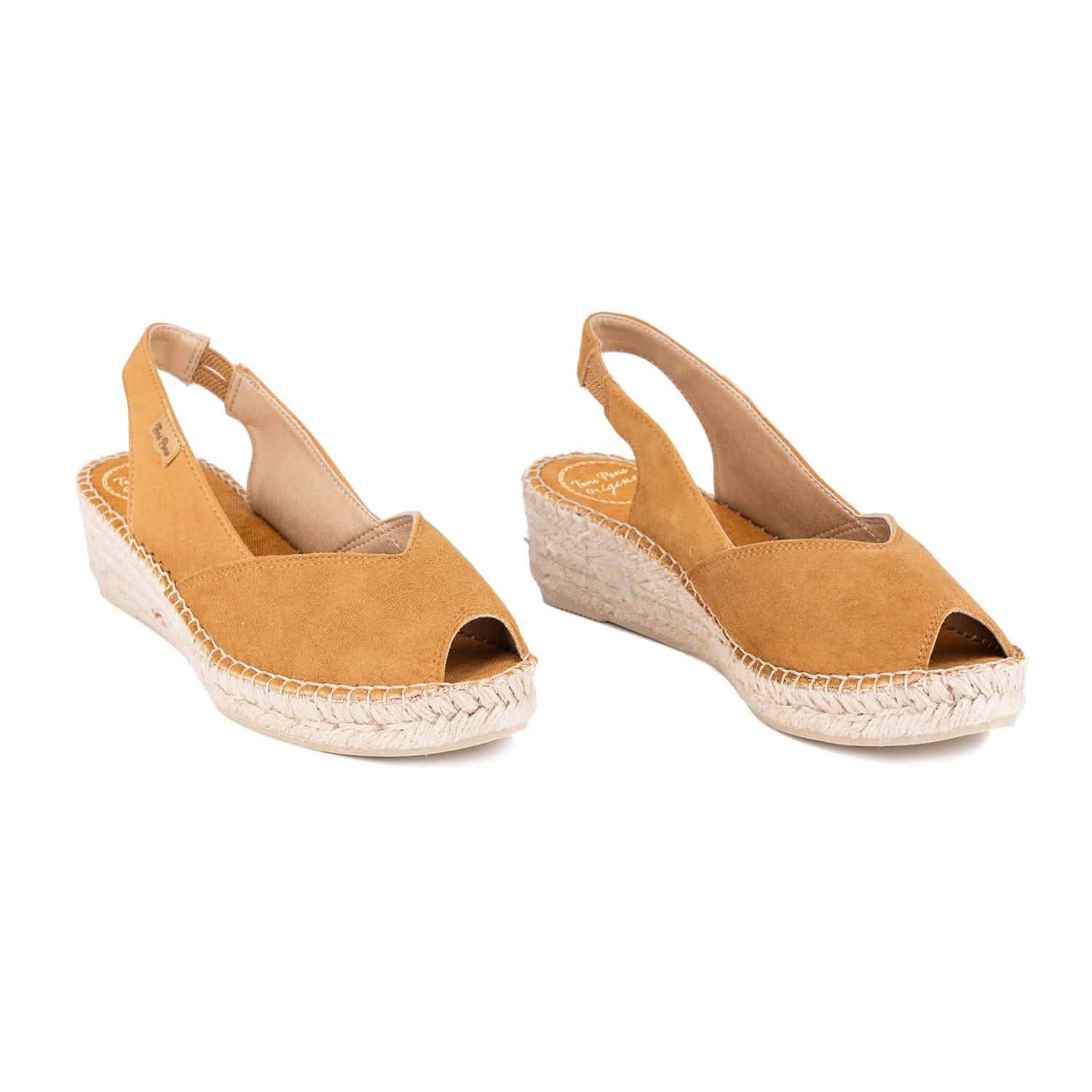 Women's Cushioned Suede Leather Wedge Espadrille Sandals - Bernia A | Comfortable Summer Shoes for Beach, Vacation & Casual Outings